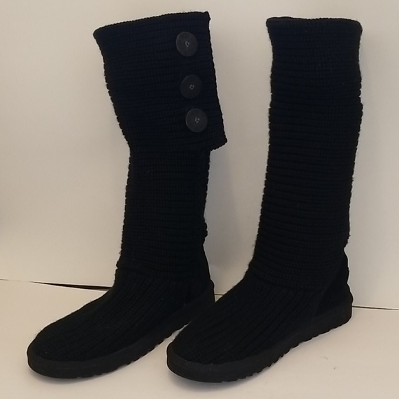 UGG Classic Cardy II Knit Boot Size 7 Black - Picture 10 of 17